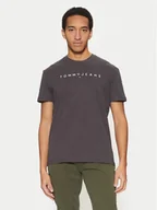 Koszulki męskie - Tommy Jeans T-Shirt Linear Logo DM0DM20744 Szary Regular Fit - miniaturka - grafika 1