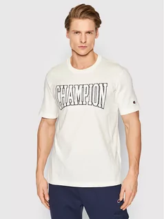Koszulki męskie - Champion T-Shirt Athletic 217172 Beżowy Comfort Fit - grafika 1