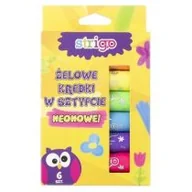 Artykuły biurowe - Strigo Kredki świecowe neonowe 6szt STRIGO - miniaturka - grafika 1