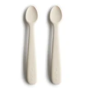 Sztućce dla dzieci - Łyżeczki silikonowe Ivory 2 sztuki, Mushie - miniaturka - grafika 1