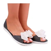 Baleriny - Gumowe Balerinki Meliski Kokardy Zielone Candy - ButyModne - miniaturka - grafika 1