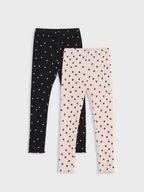 Spodnie i spodenki dla dziewczynek - Sinsay - Legginsy 2 pack - wielobarwny - miniaturka - grafika 1