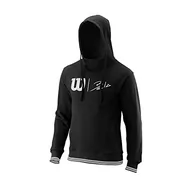 Bluzy męskie - Wilson Męska bluza z kapturem Bela Po Slimfit Bk L, Czarny / biały, XXL - miniaturka - grafika 1