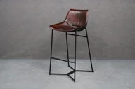 Taborety i hokery - Hoker Barowy Skórzany Iron Label #29 Skóra Naturalna I Metal 46X52X96 Cm (2) B 6280 - miniaturka - grafika 1