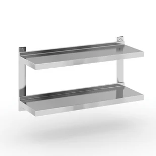 B2B Partner Podwójna półka ze stali nierdzewnej wieszana, 900x300 mm 434106 - Meble gastronomiczne - miniaturka - grafika 1