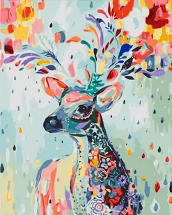 Artnapi 40x50cm Malowanie Po Numerach - Kwiatowy Jeleń - Bez Ramy - Malowanie po numerach - miniaturka - grafika 1