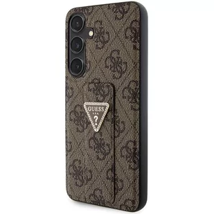 Guess GUHCS24SPGS4TDW S24 S921 brązowy/brown hardcase Grip Stand 4G Triangle Strass - Etui i futerały do telefonów - miniaturka - grafika 2