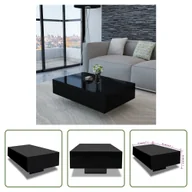 Ławy i stoliki kawowe - The Living Store Stolik kawowy czarny wysoki połysk - miniaturka - grafika 1