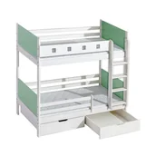 Łóżka dla dzieci i młodzieży - Łóżko Piętrowe z Szufladami Hubert Dolmar Sosna Barwiona na Olchę, Pistacja G20Y - miniaturka - grafika 1