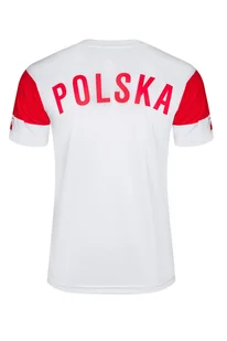 Koszulka męska w serek (karo) z nadrukiem Polska Polski dla kibica XL - Koszulki sportowe męskie - miniaturka - grafika 1