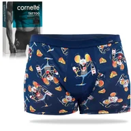 Majtki męskie - Cornette Bokserki Męskie 1 sztuka Niebieskie Mysz Bawełna Rozmiar XL - miniaturka - grafika 1