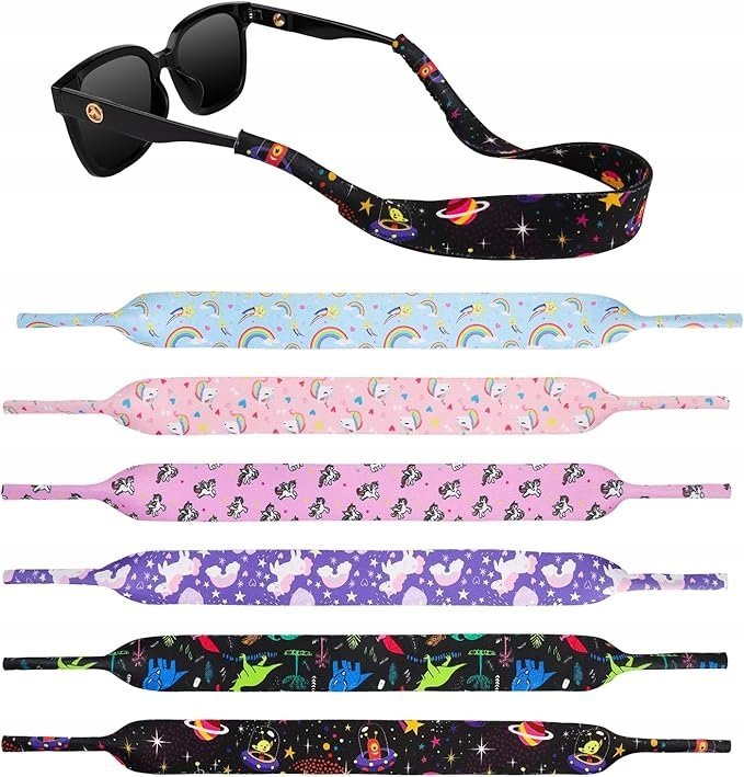 PŁYWAJĄCE PASKI DO OKULARÓW DLA DZIECI ZESTAW 6 SZTUK RÓŻNE WZORY KOLORY