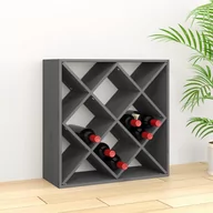 Stojaki na wino - Lumarko Szafka na wino, szara, 62x25x62 cm, lite drewno sosnowe - miniaturka - grafika 1