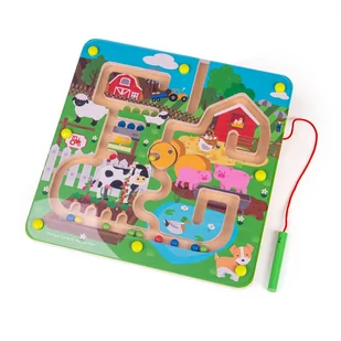 Magnetyczny labirynt drewniany Farma Bigjigs Toys - Układanki dla dzieci - miniaturka - grafika 1