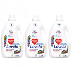 Lovela Baby hipoalergiczne mleczko do prania ubranek niemowlęcych i dziecięcych do kolorów Zestaw 3 x 2.9 l - Środki do prania - miniaturka - grafika 1