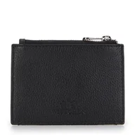 Biżuteria - akcesoria - Etui na karty skórzane z paskiem na zatrzask czarne - miniaturka - grafika 1