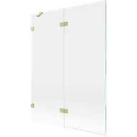 Parawany nawannowe - Mexen Lunar parawan nawannowy 2-skrzydłowy lewy 130 x 150 cm, transparent, złoty szczotkowany - 897-130-100-55-00-L - miniaturka - grafika 1