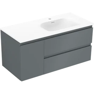 Mexen Orio szafka łazienkowa 100 cm z umywalką Vela prawą, 2S, 1D, grafit mat/biała mat - 91A13-10047-3-BBFFF66-W23P01 - Szafki łazienkowe - miniaturka - grafika 1