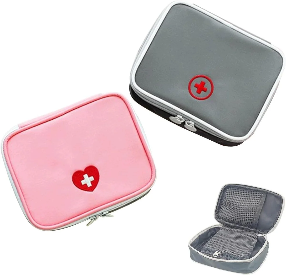ORGANIZER NA LEKI 2 SZTUKI PRZENOŚNY ETUI TORBA 13X10X4CM SZARY