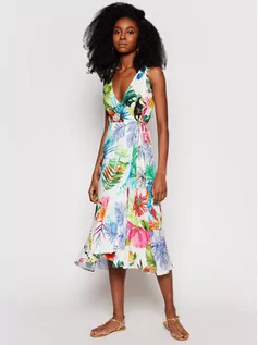 Sukienki - Desigual Sukienka letnia Seychelles 21SWMW42 Kolorowy Regular Fit - grafika 1