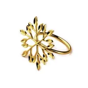 Dekoracja stołu - ADRIANNE Serwetnik złote listki 5x4x4cm - miniaturka - grafika 1