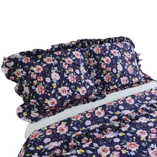 Pościel bawełniana z falbanką - boho róże [Rozmiar: 220/200 i 2x70/80] - Pościel - miniaturka - grafika 1