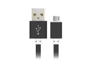 Kable USB - Kabel Leather Micro Usb Czarny - miniaturka - grafika 1