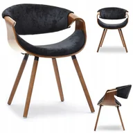 Krzesła - Kubełkowe Krzesło Z Drewna Giętego Sklejki Bent Orzech Czarny Tkanina - miniaturka - grafika 1