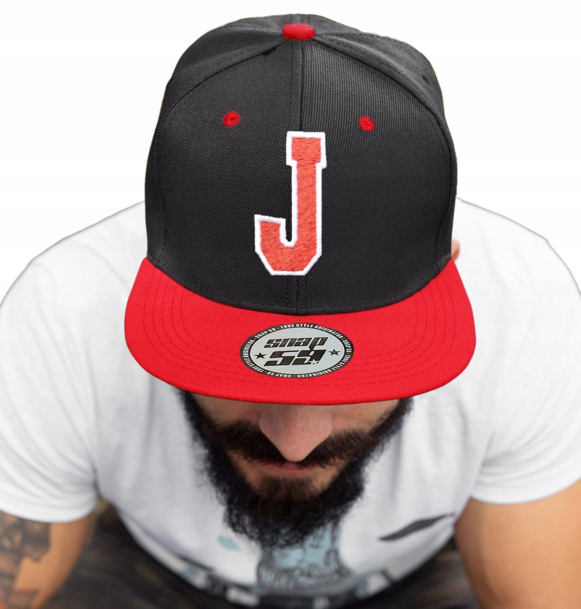 CZAPKA PROSTY DASZEK AMERICAN TWILL LITERA J HAFT