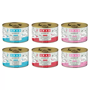 Megapakiet GRAU Kitten, bez zbóż - 12 x 200 g (3 smaki) - Mokra karma dla kotów - miniaturka - grafika 1