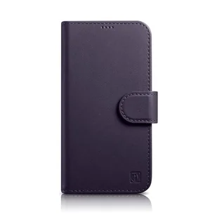 iCarer Wallet Case 2in1 etui iPhone 14 skórzany pokrowiec z klapką Anti-RFID ciemnofioletowy (WMI14220725-DP) - Etui i futerały do telefonów - miniaturka - grafika 1