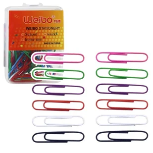 Leantoys Spinacze biurowe kolorowe 30mm 40szt - artykuł papierniczy - Spinacze i klipsy do papieru - miniaturka - grafika 1