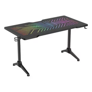 Biurko DELTACO DT420 RGB Czarny - Biurka gamingowe - miniaturka - grafika 1