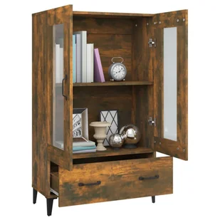 Lumarko Szafka, przydymiony dąb, 70x31x115 cm, materiał drewnopochodny - Szafki do salonu - miniaturka - grafika 5