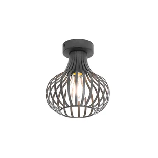 QAZQA Nowoczesna lampa sufitowa czarna 18 cm - Saffira - Oprawy, klosze i abażury - miniaturka - grafika 1