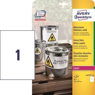 Avery Zweckform Zweckform Heavy Duty 210 x 297 mm (L4775-20) - Etykiety do drukarek - miniaturka - grafika 2