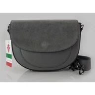 Torebki damskie - Listonoszka,chlebak,przewieszka Vera Pelle klapka zamsz Szara LVP399G - miniaturka - grafika 1