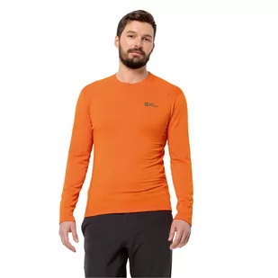 Męska koszulka z długim rękawem Jack Wolfskin INFINITE L/S M blood orange - S - Bielizna sportowa męska - miniaturka - grafika 1