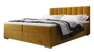 Łóżka - Musztardowe łóżko kontynentalne z pikowanym zagłówkiem 5 rozmiarów - Zavire - miniaturka - grafika 1