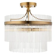 Lampy sufitowe - Nasufitowa lampa Marietta 112575 szklana do jadalni mosiądz - miniaturka - grafika 1