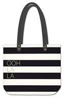 Torebki damskie - Grafik Werkstatt Shopper lniana torebka damska ulubiona torba, czarny i biały, L, Oohlala - miniaturka - grafika 1