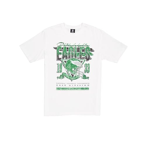 PHILADELPHIA EAGLES Czapka New Era NFL oversize T-shirt z nadrukiem sitodruku postarzana grafika zespołu biała unisex