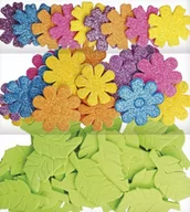 Zabawki kreatywne - Naklejki piankowe kwiaty i listki mix - miniaturka - grafika 1