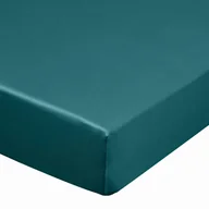 Prześcieradła - Wysokie prześcieradło satynowe z gumką turkusowe 220x200+30cm - miniaturka - grafika 1