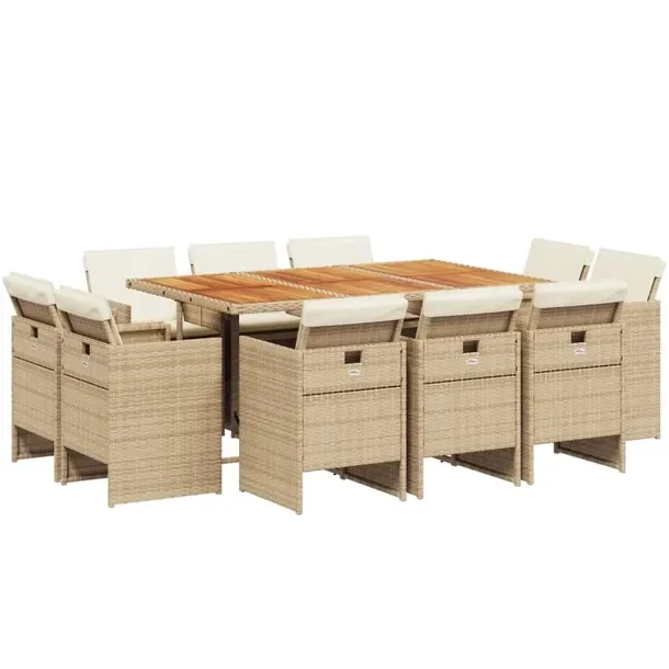 Zestaw Mebli Ogrodowych Rattan PE, Stół 165x106x73 cm, Krzesła 50,5x54x7