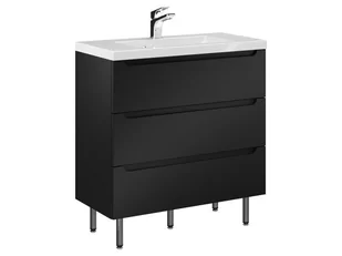 Szafka Stojąca Z Umywalką ETH 80 cm - Czarny Mat - Szafki łazienkowe - miniaturka - grafika 1