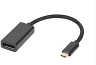Złącza, przejściówki, adaptery - Microconnect MC-USBC-DPF1.2 adapter kablowy DisplayPort USB Type-C Czarny - miniaturka - grafika 1