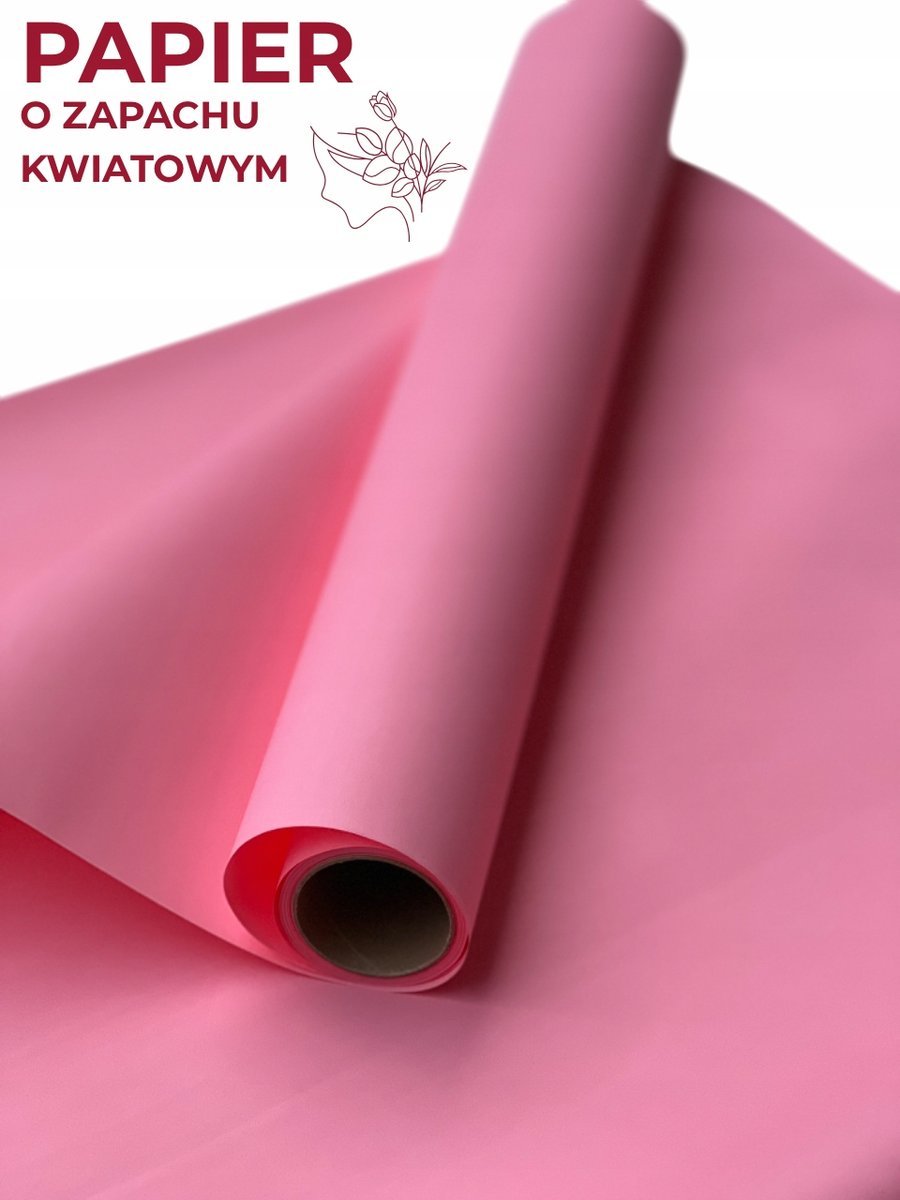 Papier florystyczna do pakowania satynowa 50cmX9m Różowy