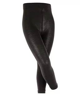 FALKE Uniseks - dzieci Legginsy Active Warm K LE Wełna Merynosa jednokolorowe 1 Para, Czarny (Black 3000), 110-116 (3-6 lata) - Legginsy - miniaturka - grafika 1