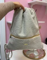 Plecaki worki - Plecak Worek boucla beżowy - miniaturka - grafika 1